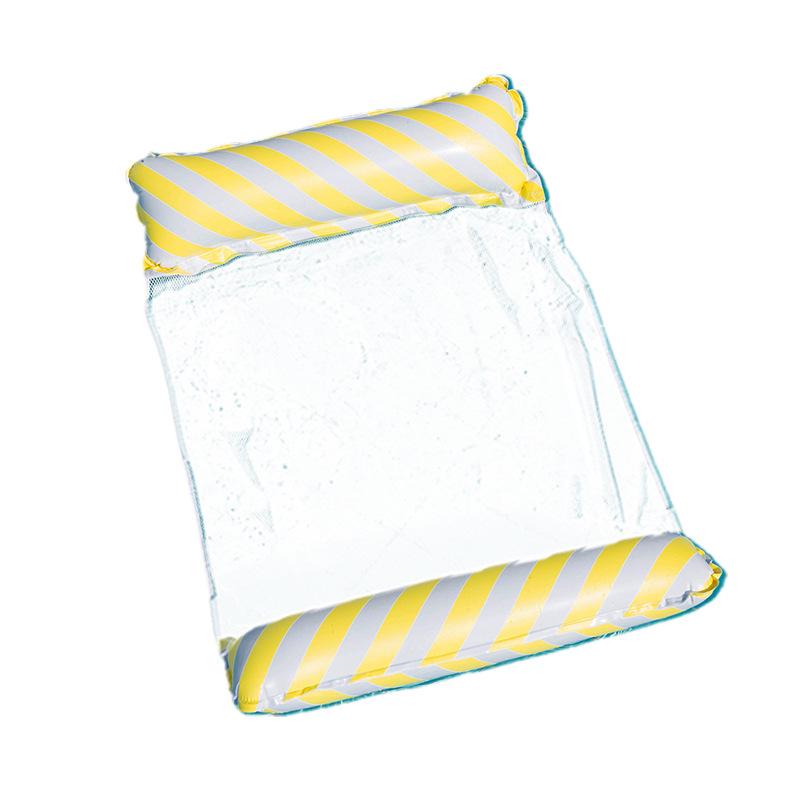 Inflatable Striped Pool Hammock with Backrest - Adult Size, Foldable, Thickened PVC.