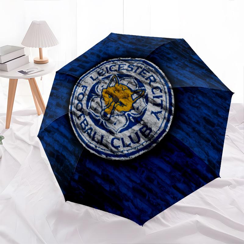 Leicester City FC Pattern, Automatic Folding Umbrella, Portable and Foldable Design, 8 Ribs, a Christmas or Birthday Gift.