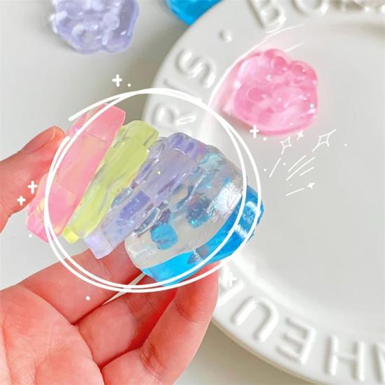 3/5Pcs Clear Cat Paw Squeeze Toy Anxiety Stress Relief Transparent Kitten Paw Pinch Sensory Toy Kids Teens Adults Soft