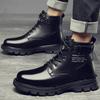 Martin boots men's autumn and winter men's shoes 2 new men's velvet boots high-top shoes versatile casual leather shoes