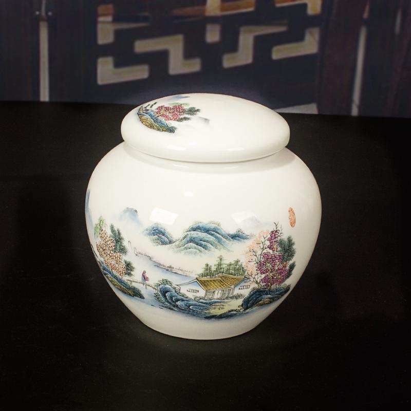 Airtight Blue & White Porcelain Ceramic Honey Jar with Twist-on Silicone Lid