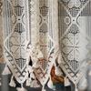 French Lace Curtain Vintage Short Sheer Cabinet Curtain Farmhouse Rustic Boho