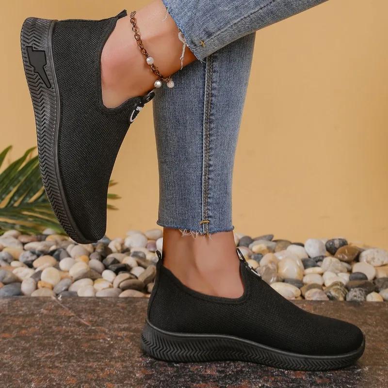 Fashion 2025 Ladies Shoes Slip-on Women's Vulcanize Shoes New Mesh Soft Bottom Outdoor Slip-Resistant Casual Comfortable Casual Shoes