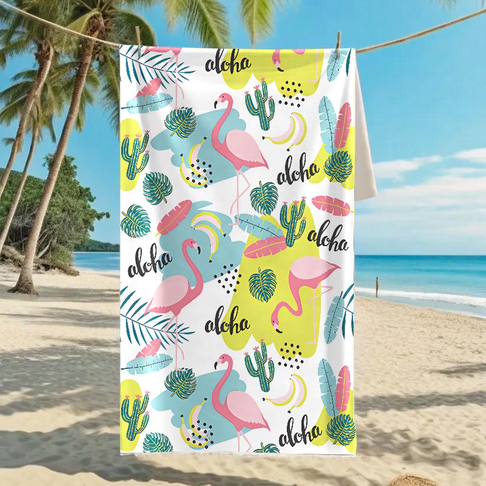 New, Double-sided Velvet Beach Towel Quick-drying Sports Towel Printed Bath Towel