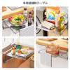 Folding Kitchen Auxiliary Tabletop Storage Shelf with Towel Hanging Workbench for Convenient Kitchen Tabletop Cabinet Door Table Stainless Steel
