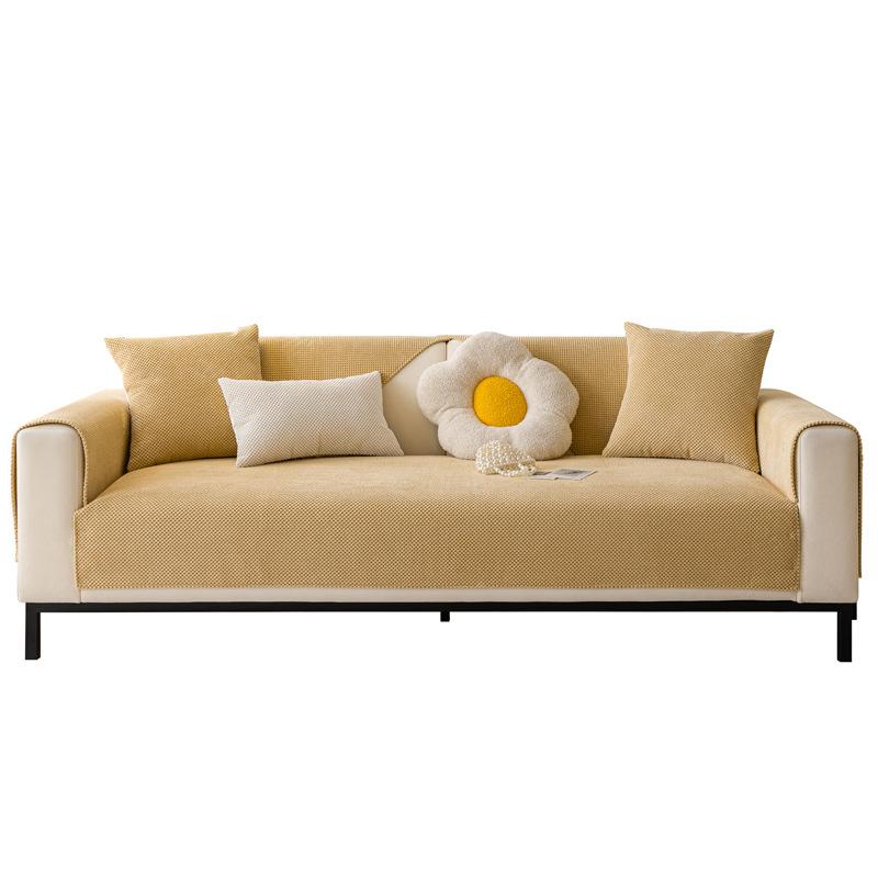 Corn Fleece Sofa Cushion Winter Plush Simple Modern Non-Slip Seat Cushion Autumn And Winter Rice Fleece Solid Color Sofa Towel