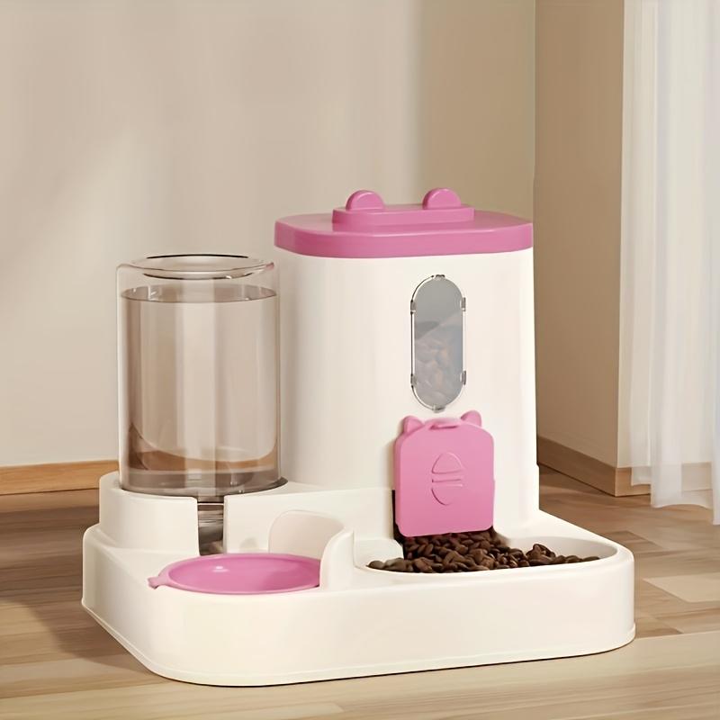 2-in-1 Pet Feeder and Water Dispenser Combo Set, Automatic Food and Water Dispenser for Small To Medium Cats and Dogs