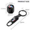 QPM1 Car Wheel Tire Valve Stems Caps with Car Keychain Keyrings For Buick Avenir Enclave Century Encore Lacrosse XT GL6 Cascada