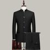 Men's Youth Slim Fit Zhongshan Suit Set - Chinese Stand Collar Wedding Formal Tang Suit