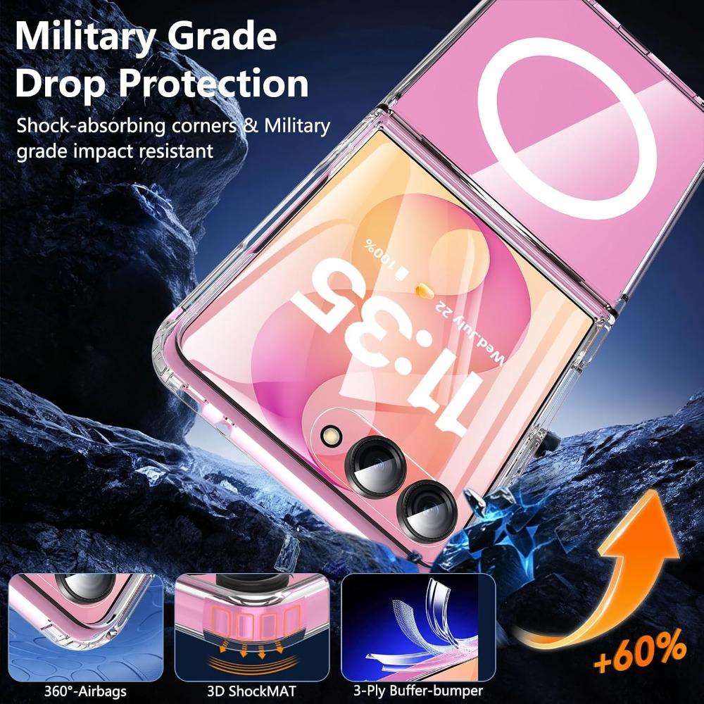 For Samsung Z Flip 8 For Magsafe Magnetic Clear Acrylic Phone Case For Samsung Galaxy Z Flip 8 Flip8 Zflip8 PC Shockproof Cover