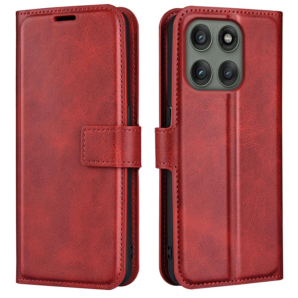 For Motorola Edge 60 Pro 5G Stand Case Anti-Scratch Calf Texture Leather Phone Cover