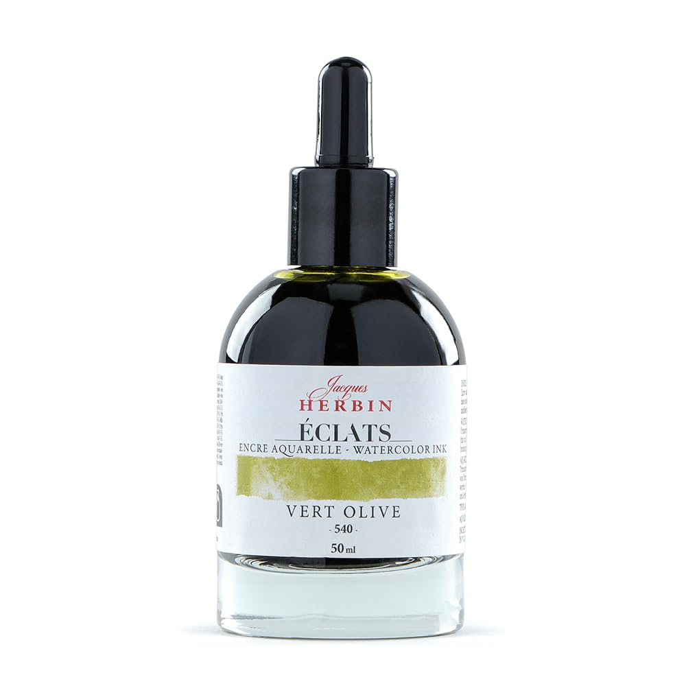 Herbin Eclat Watercolor Olive hb16540 Ink, 50ml, Green,