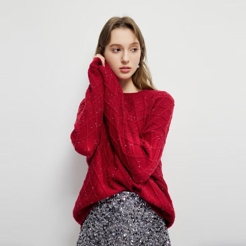 Qiushui Yiren Women's Casual Round Neck Knit Sweater