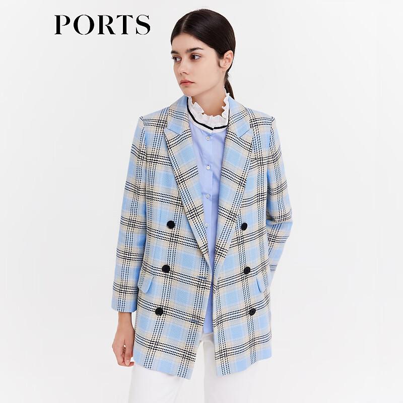 PORTS Women's Plaid Long-Sleeve Short Jacket