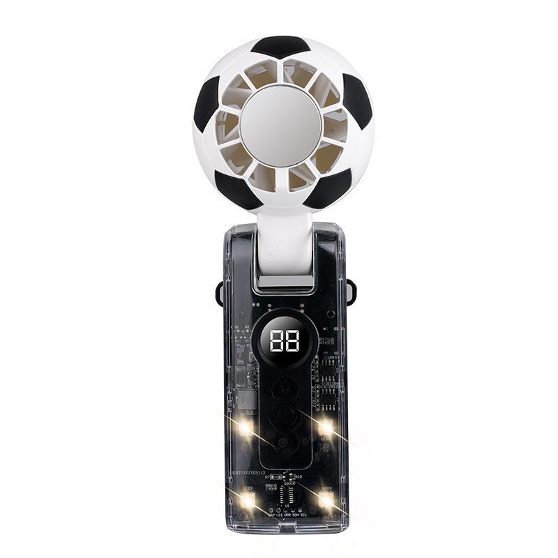 

Foldable & Portable Mini Desktop/Handheld Fan with Ice Pack, Rechargeable Neck Hanging Fan - Football Design 65x59x177mm