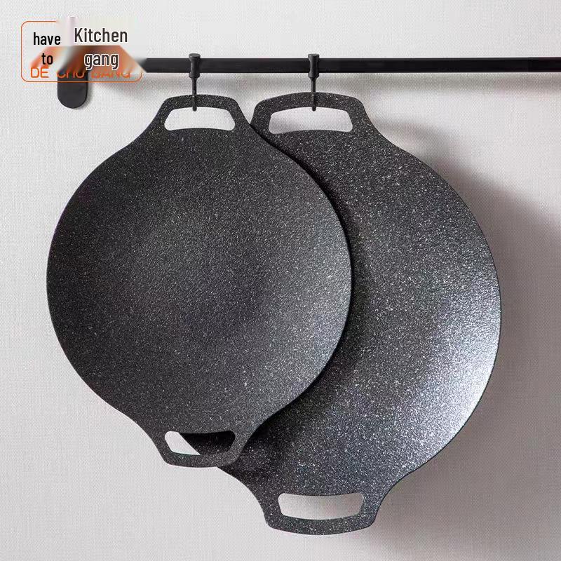 Non-stick Maifan Stone BBQ Griddle: Portable Outdoor Korean Grill & Frying Pan 28*28*2
