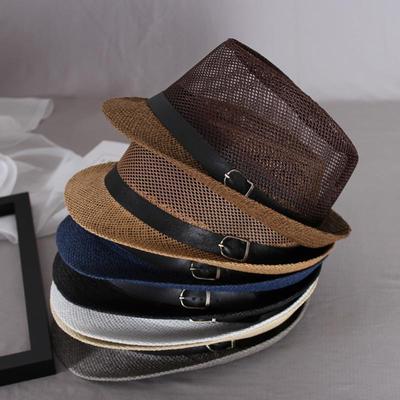 Zomerhoed Heren Hoge Hoed Jazz Strohoed Zonnebrandcrème Zomer Zonnehoed Ademend Mesh Hoed