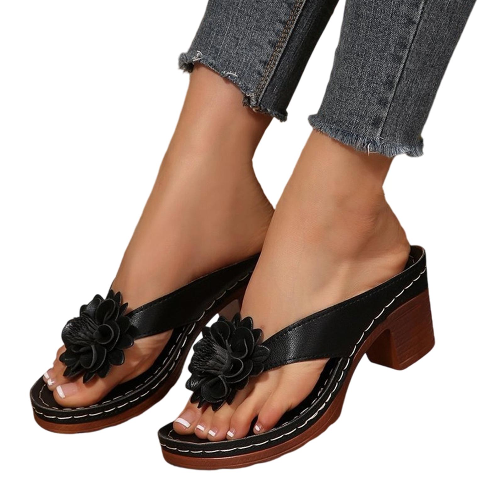 

Women s strappy high heels pointed-toe high heels fashionable high heels mid-heel, chunky heels 42 чорний