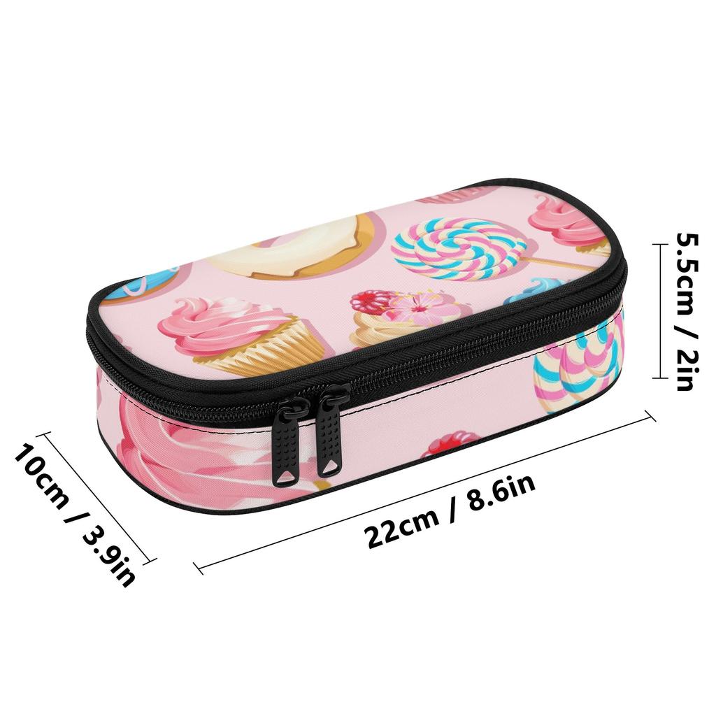 School Pencil Case Zip Around Closure Roomy Interior 300D Polyester with Main Compartment Mesh Pocket and Pen Slots for Boys Girls