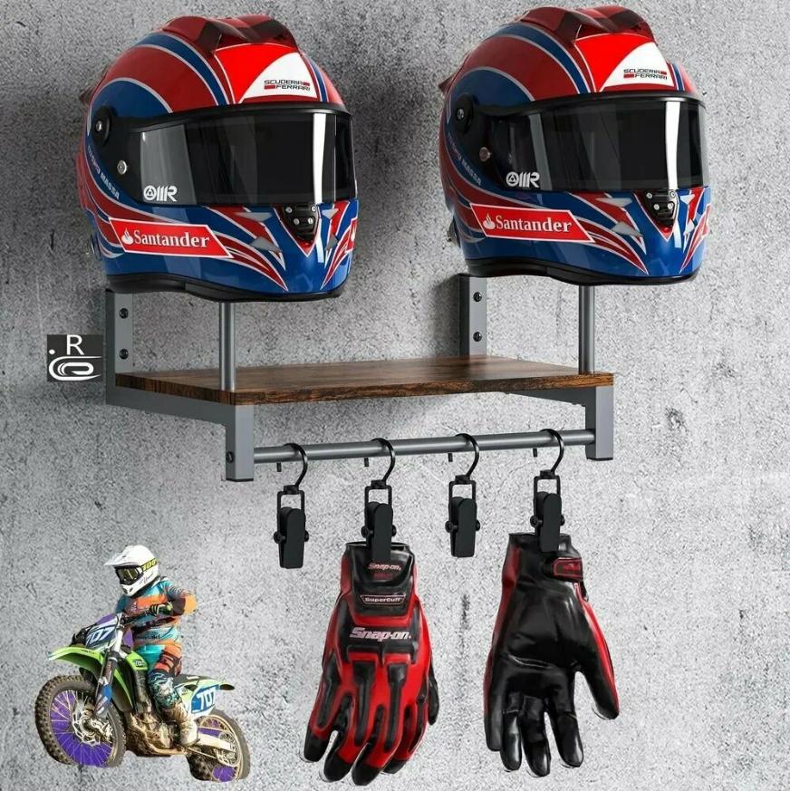 

Helmet display stand wooden motorcycle leather equipment stand