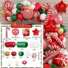 Christmas Balloon Set Candy Cane Aluminum Film Balloon Red Green White Christmas New Year Balloon Chain Arch Wreath Set