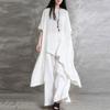 Damen-Retro-Mode-Outfits, unregelmäßige lange Bluse und Hose, Sommer-Zweiteiler-Set