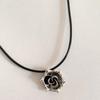 Rose Floral Necklace Flower Shape Pendant Adjustable Collarbone Chain Floral Theme Neckchains Lightweight Jewelry