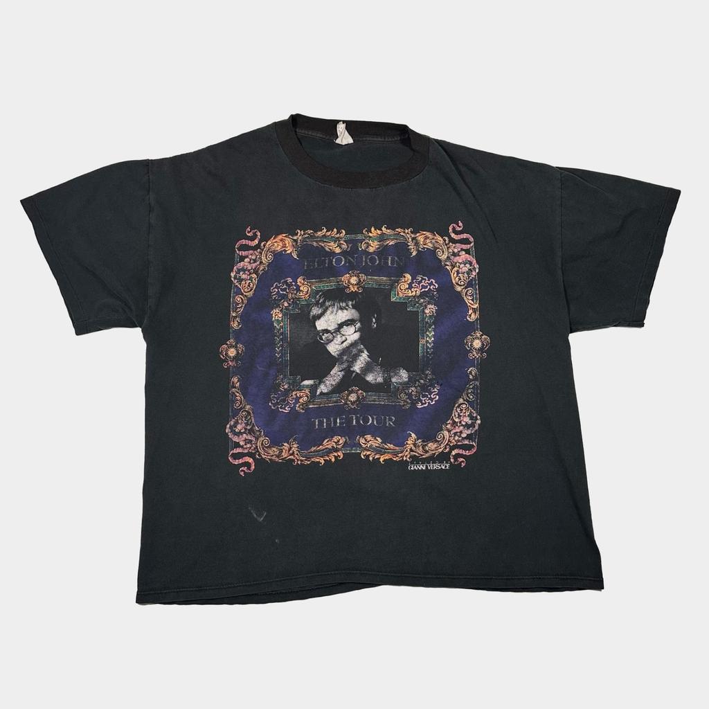Vintage Elton John 1992-1993 World Tour Gianni Versace T-Shirt Black XL Unisex T-Shirt