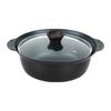 Takeda Corporation [3-4 Servings, Non-stick Coating, Glass Lid with Space for Chopsticks and Ladle] Black, 24 X 24 X 9.5 Cm, IH Compatible,