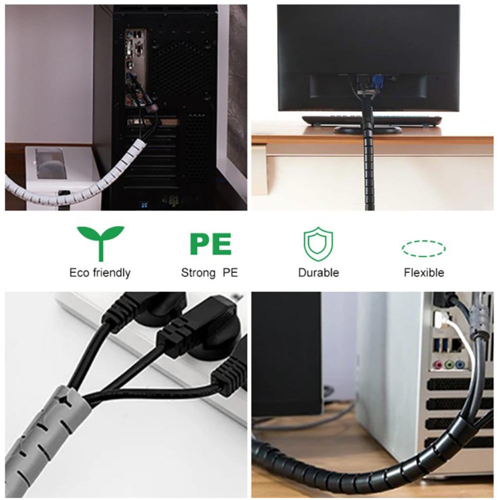 Cable Management Sleeve Flexible Cable Sleeve Wrap Cover Organizer Cable Tube Hider for Home Office