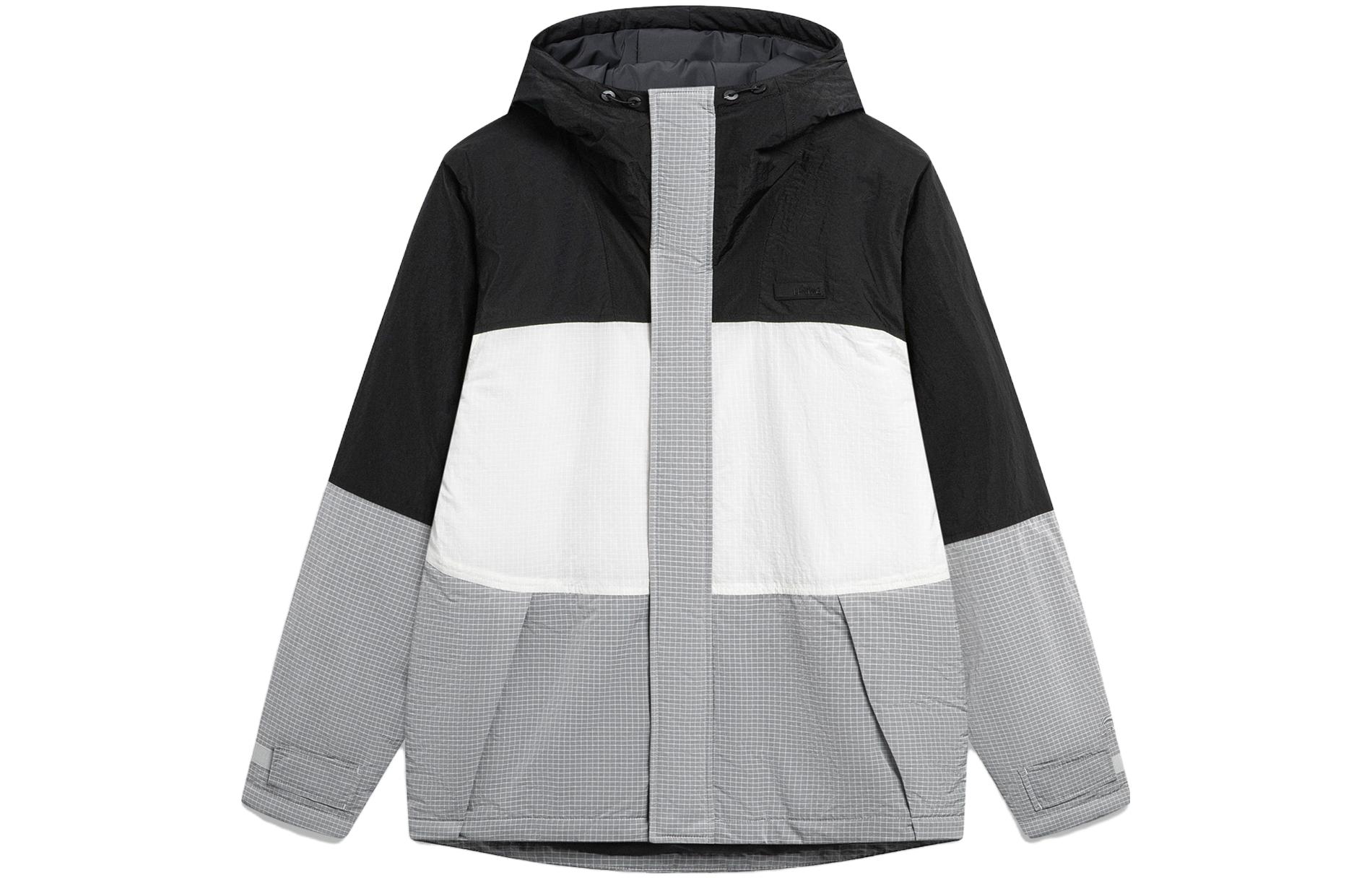 Li Ning Sports Life Collection Puffer Jacket Men s Brick Gray Ivory Black Multicolor AFMT011-6 M