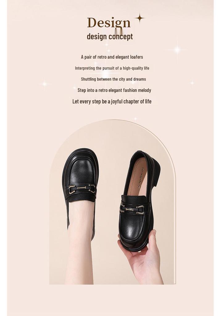 Red Dragonfly Damen Echtleder klobiger Absatz Slipper Loafer