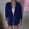 BITCED Women's Vintage Casual Solid Color Print Autumn Winter Long Sleeve POLO Neck Jackets & Coats