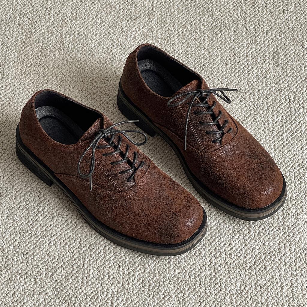 Men Casual Leather Shoes Comfortable Non Slip Walking Footwear for Business Commuting Driving Travel and Daily Wear