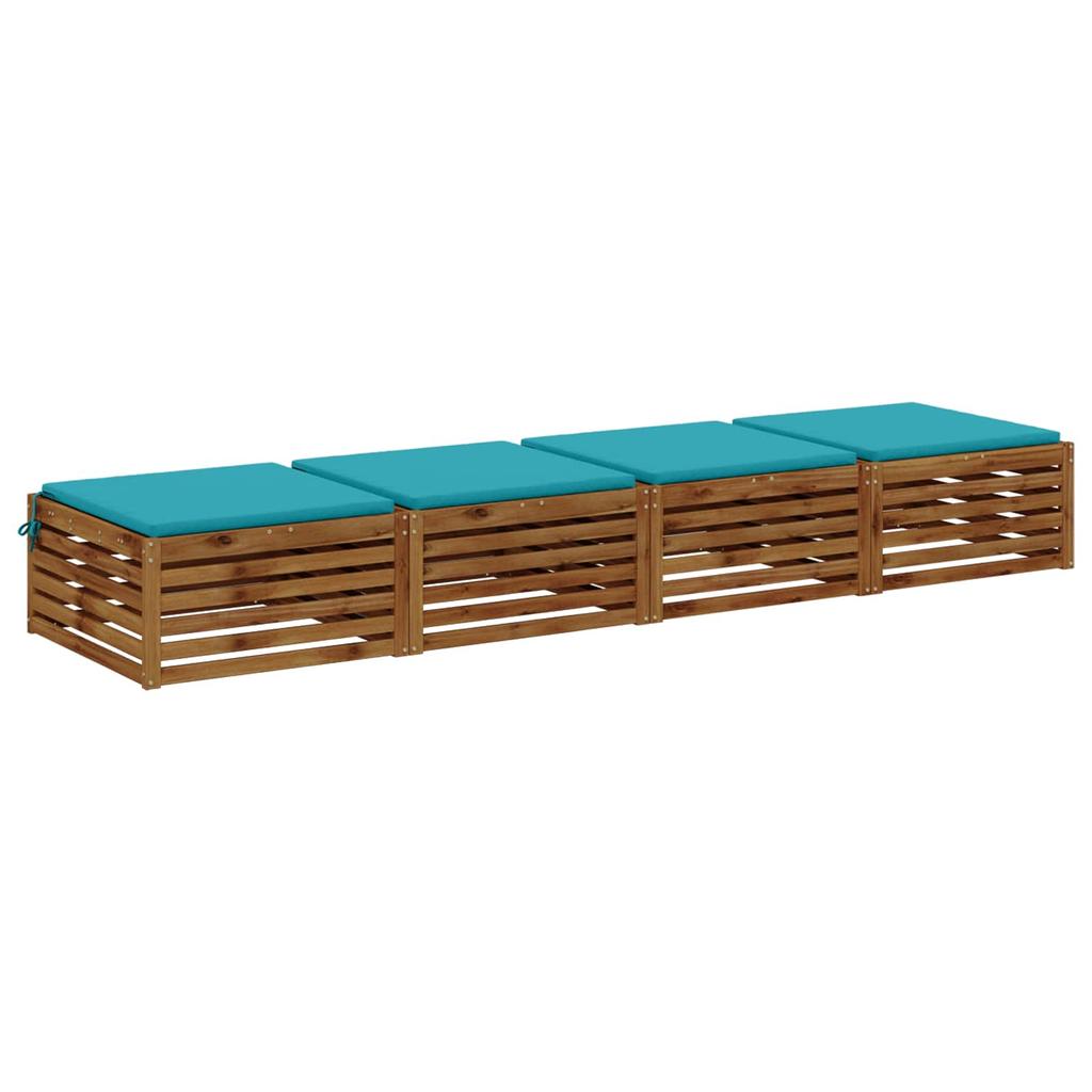 4 piece seat cushions SOEST 4 pcs. 100percent Polyester Turquoise