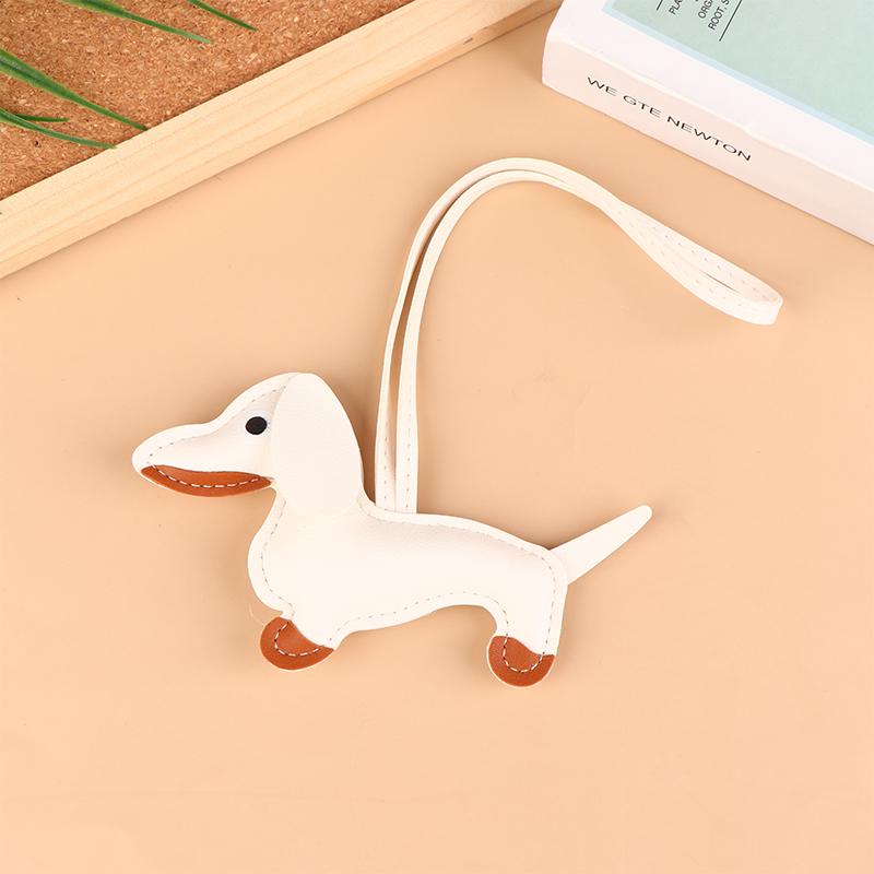 1Pc Men'S Car Dachshund Keychain Pu Leather Dog Keychains  For Women
