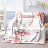 Bunny Customize Your Name Blanket Cozy Customizable Blanket Ultra-Soft Throw For Living Room Picnics Bedding Office Four Seasons Multipurpose