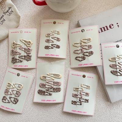 6pcs/set Cute Hairpin Geometric Barrettes Fashion Hair Clips  for Girls