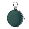 New Head Layer Leather Portable Lipstick Storage Bag With Mirror Round Bluetooth Earphone Pouch Pendant Keychain Pendant Charm