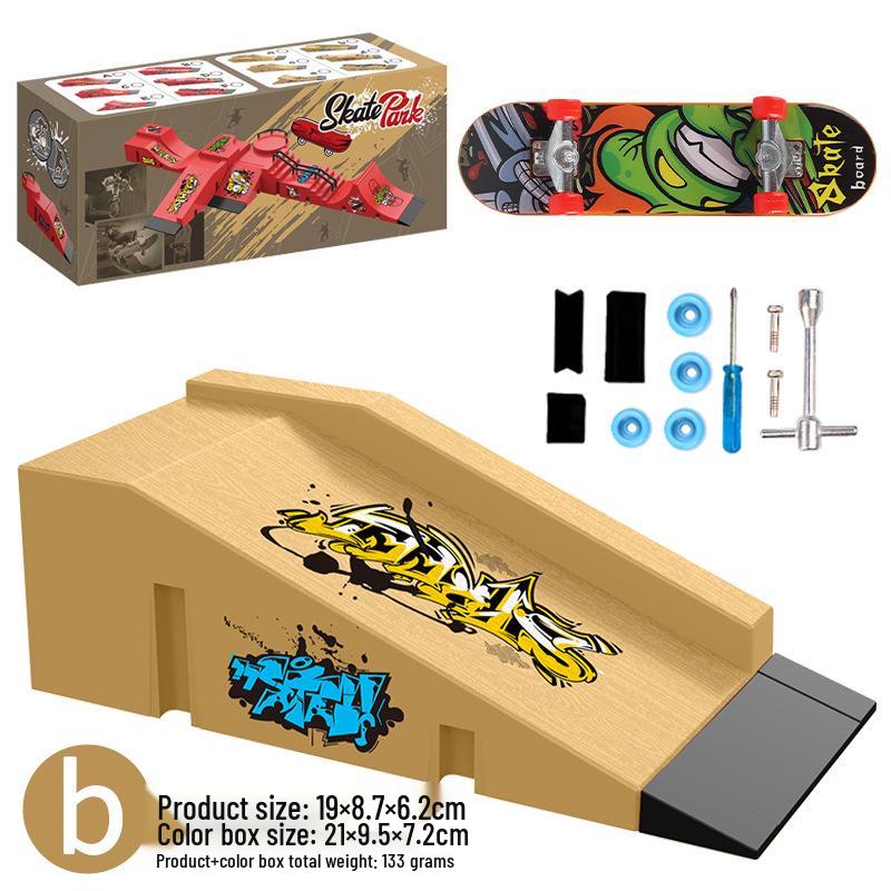 Набор сцены парка для фингерскейтборда через границу: Профессиональная соревновательная площадка и креативные игрушки для детей