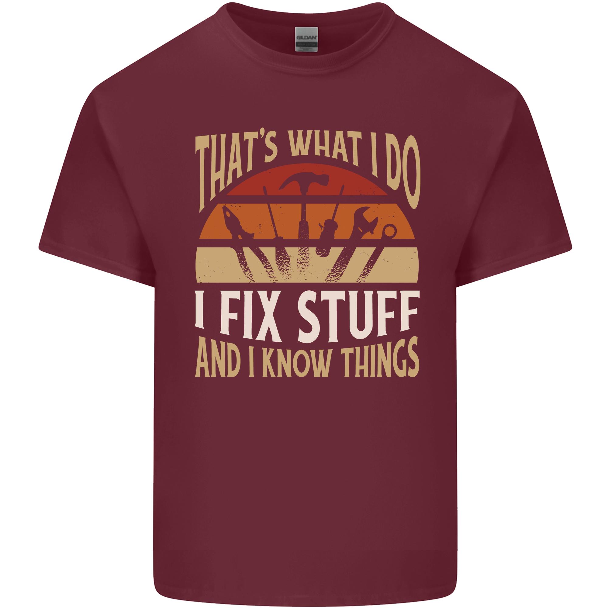 I Fix Stuff Funny Electrician Sparky Mechanic Unisexs Light Cotton TShirt S
