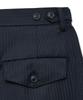 NOIRER Wool Stripe One-Pleated Wide Slacks (Navy)