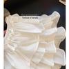 Korean Style Sweet White Layered Elastic Waist Short Skirt for Women - Spring/Summer Slimming & Versatile