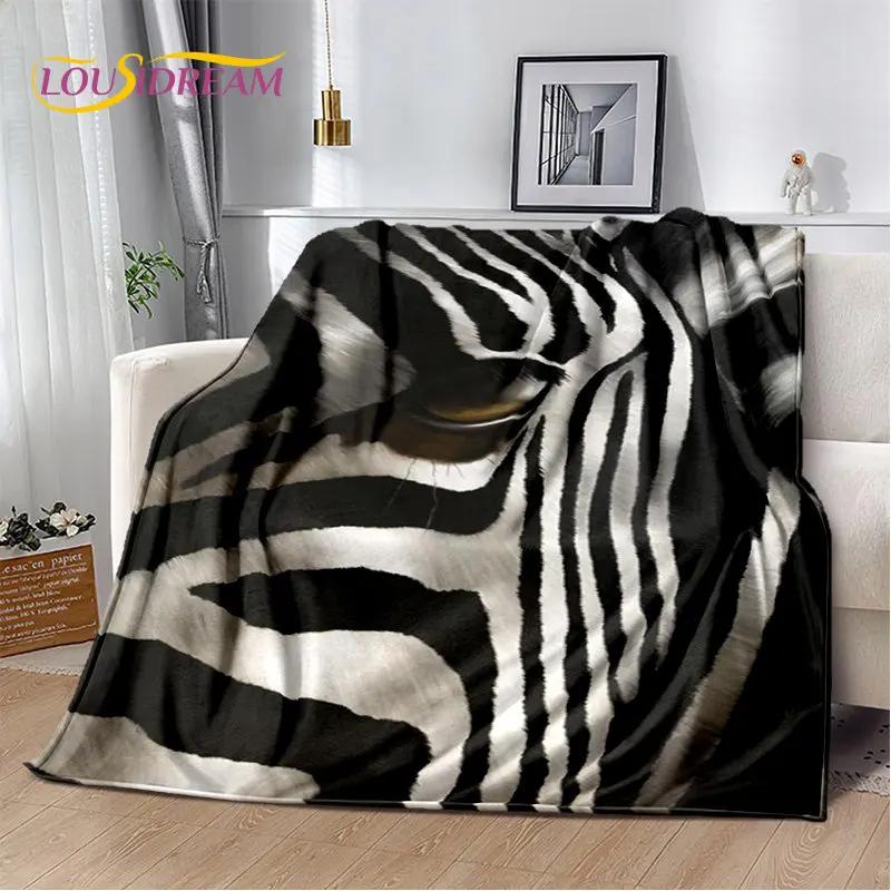 Wildtier Zebra Weiche Plüschdecke, Flanelldecke Überwurfdecke für Wohnzimmer Schlafzimmer Bett Sofa Picknick Abdeckung Bettdecke Kinder