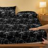 Simple 1 Modern Printed Matte Fitted Sheet, Bedroom Printed Bed Cover, Bedding Excluding Pillowcases