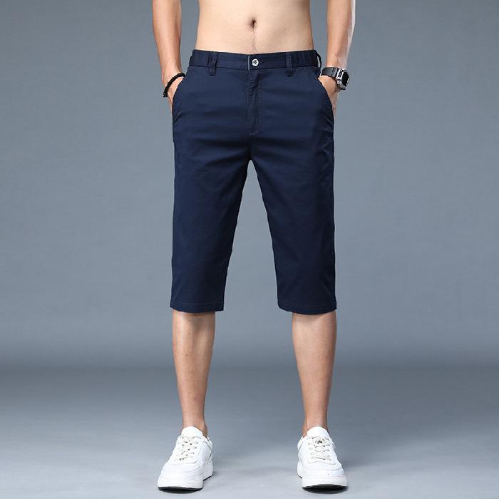 

Summer Thin Cotton Casual Shorts Men Breathable Stretch Straight Business Seven Half Pants Brand Clothing New Men s Shorts 38