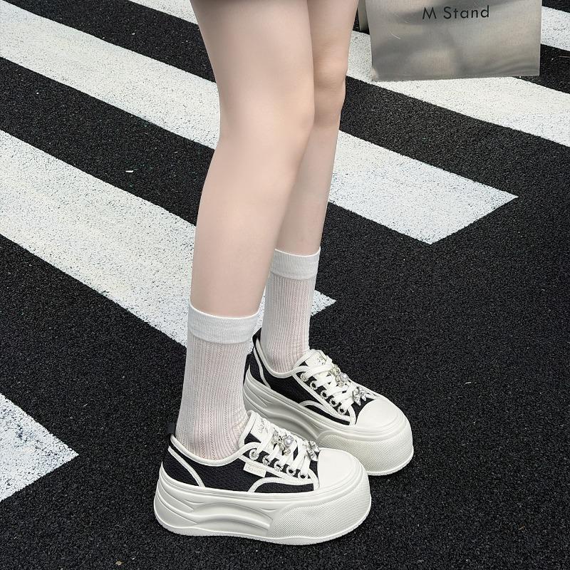 Mesh breathable cm thick baseplate shoes women's summer new versatile heightening thin casual little white shoes tide