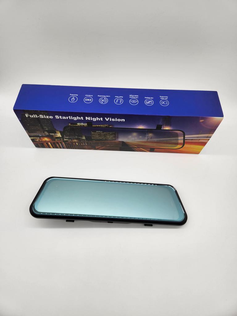 10" FHD Dual Lens Rearview Mirror Dashcam with Touch Screen WiFi Night Vision Loop Recording Video Recorder GPS & Waterproof