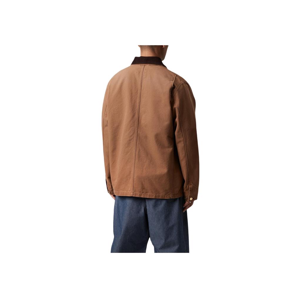 Carhartt WIP Chore Loose Diamond Quilted Square Label Long Sleeve Jacket Men Jacket Brown I035281-00S-3K