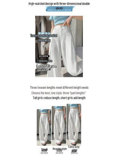 Women's High Waist White Linen Wide Leg Pants